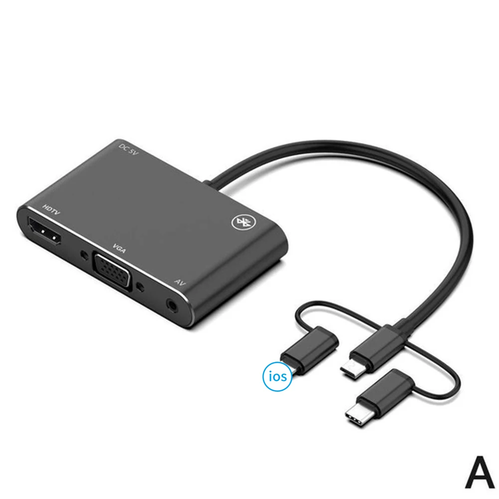 3 в 1 VGA HDMI адаптер кабель проекционный экран адаптер для IPhone 11 Pro Max XS XR для huawei P20 P30 IOS type C Android к телевизору