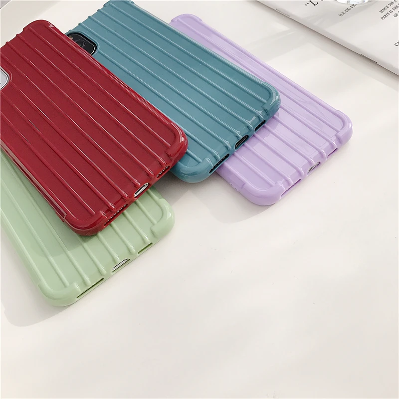 Simple and stylish candy color suitcase holder mobile phone case for iPhone 11 Pro Max XR 4