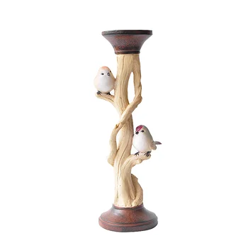 

American Retro Candle Stands Bird Branch Resin Candlestick Candle Holder Table Tea Wedding Centerpieces Mumluk Decoration FC192