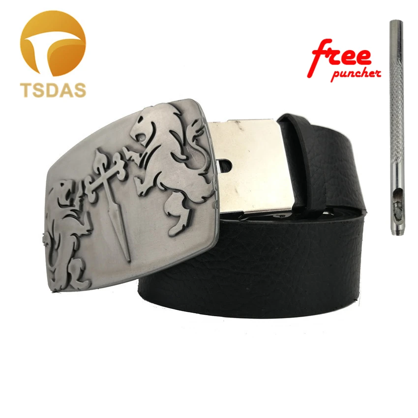 Модный мужской ремень с двумя львами и пряжкой крестом|lion buckle|lion buckle beltlion belt |