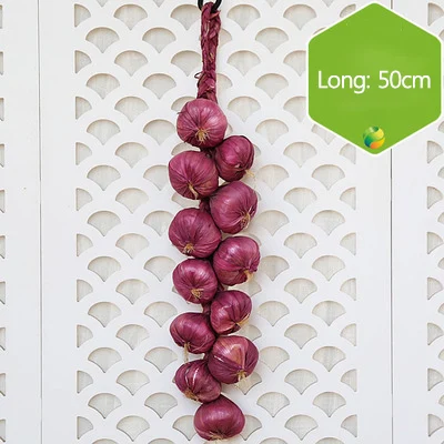 Purple Garlic Имитация растительных струн фруктовая веревка фермерский дом ресторан украшение Вязанка чеснока фотография Prop поперечная - Цвет: Purple Garlic