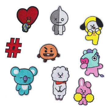 

2019 New Cartoon Symbol Heart Love Appliques for Clothes Decor Cute Sheep Rabbit Bear Diy Fine Embroidery Clothes Accessories