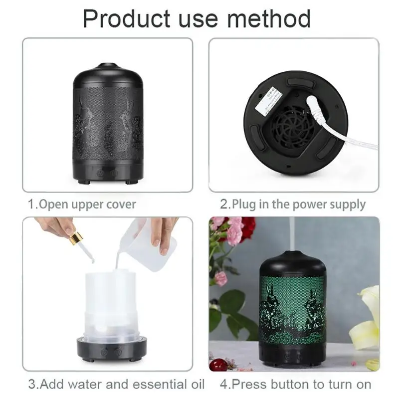 100 мл железный корпус арома диффузор для эфирных масел ночник увлажнитель