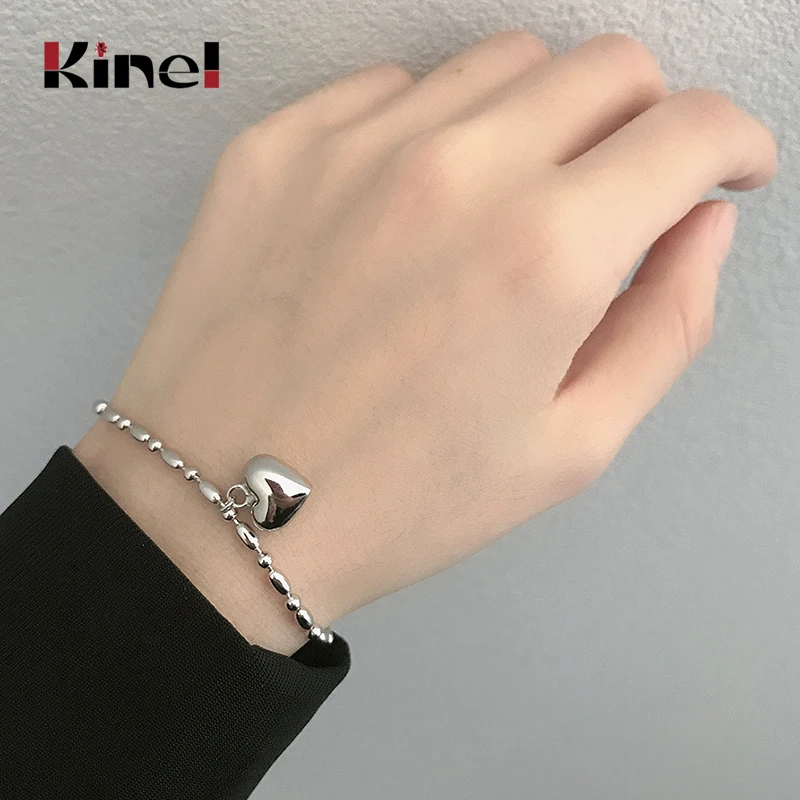 

Kinel Heart Silver Bracelet 925 Woman Love The Most Expensive Thing Designer Jewelry Sterling Silver Bracelet