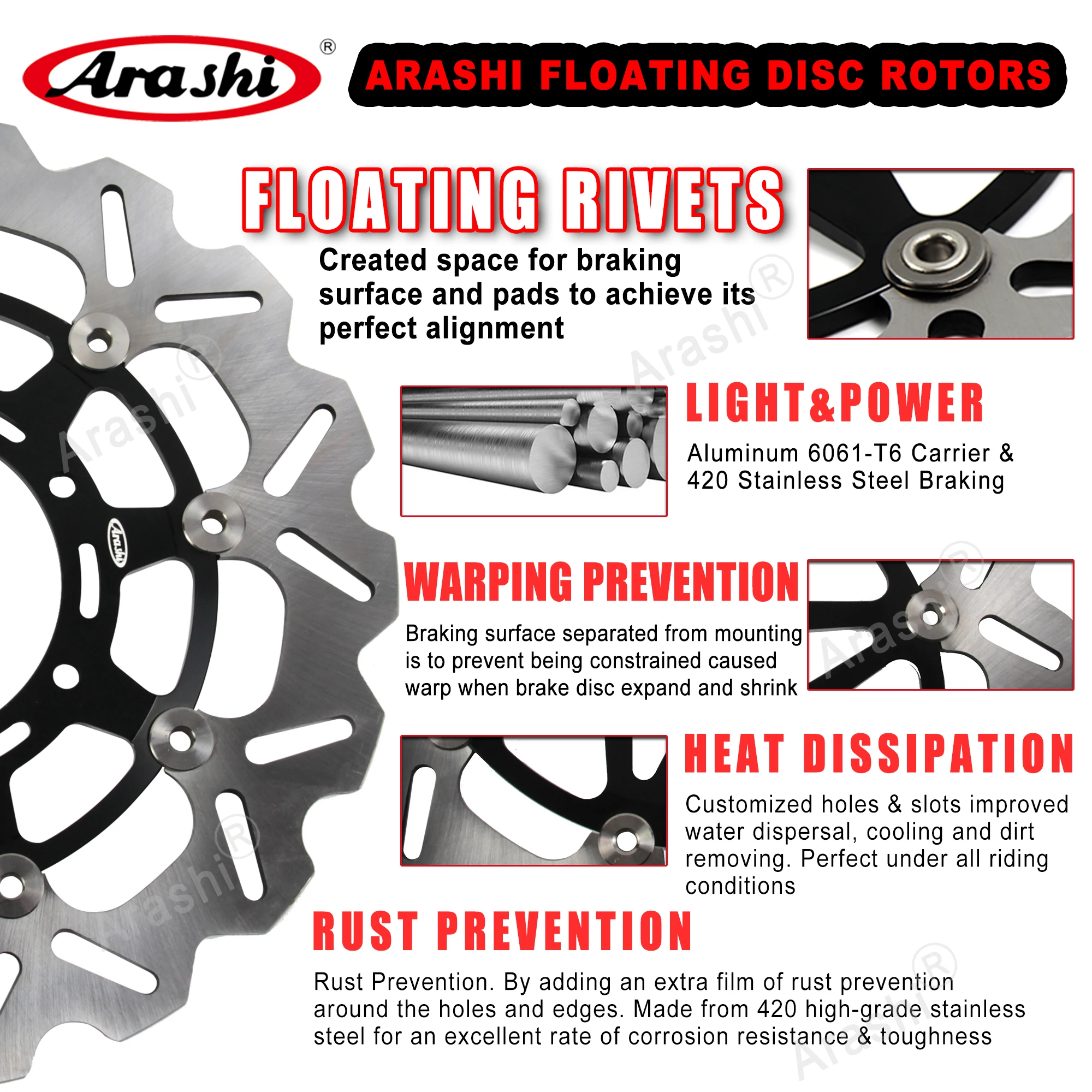 Arashi 1 комплект для HONDA CB 400 VTEC 1999 2000 2001 2002 2015 CB400 плавающий передний тормозной диск
