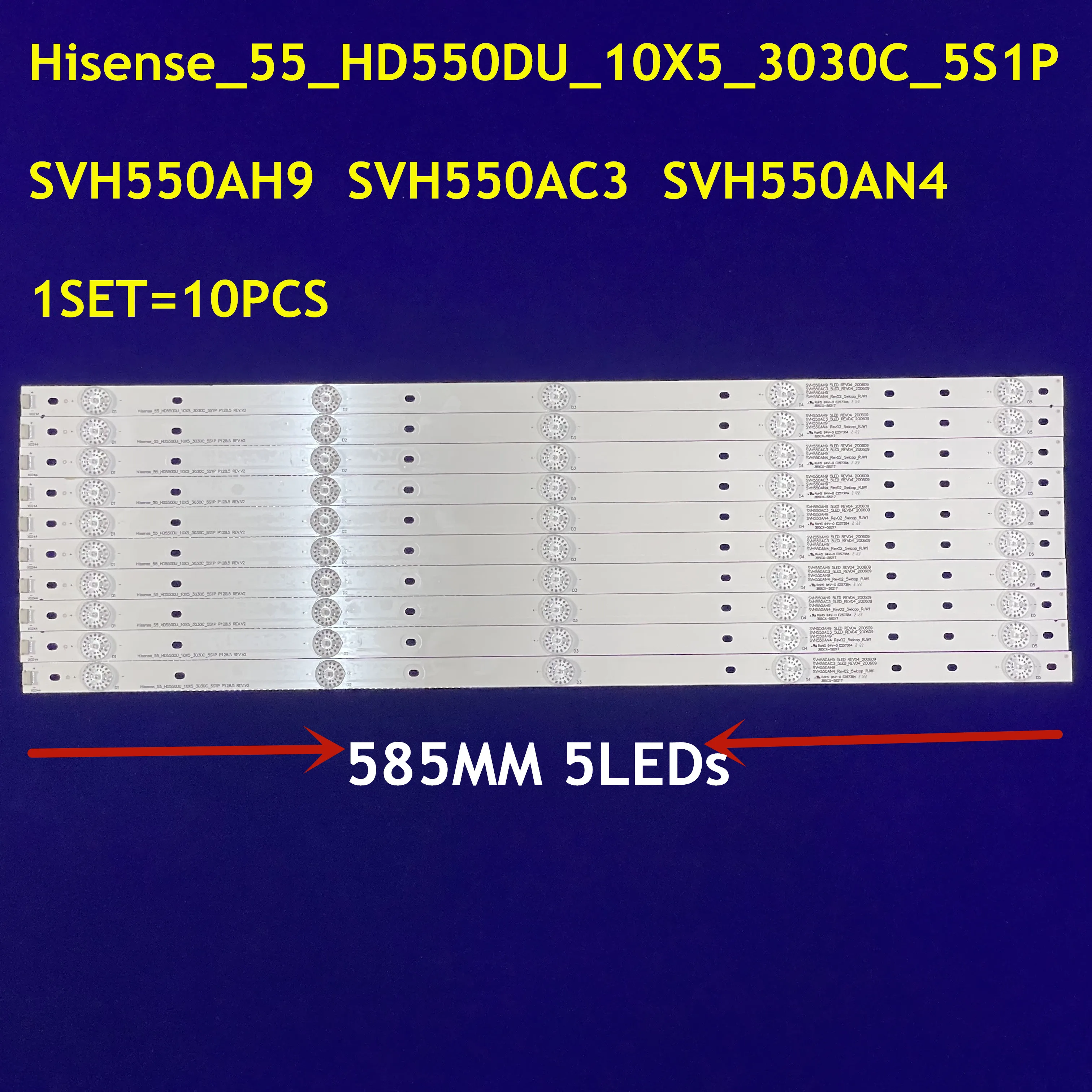 Светодиодная лента svh550 _ 5 светодиодный REV05 SVH550AH9_5 REV04 для Hisense 55H6B 55H5C HD550DF-B52 55EC290N