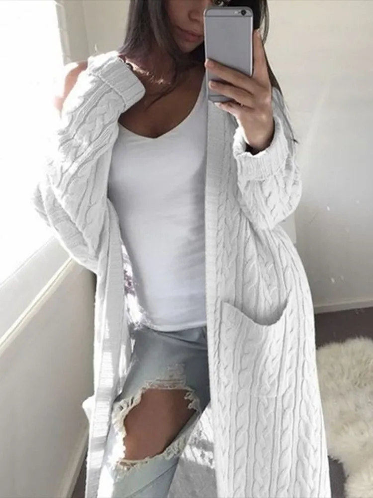 

Long Sweater Cardigan Women Autumn Winter New Fashion 2020 Knitted Coat Loose Plus Size Lounge Wear Brand Quality Woman Sweaters