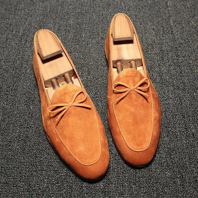 De los hombres zapatos de gamuza zapatos de tacón bajo con flecos Zapatos de vestir Zapatos arrancó zapatos botines de primavera Retro clásico de los hombres casuales de HC709
