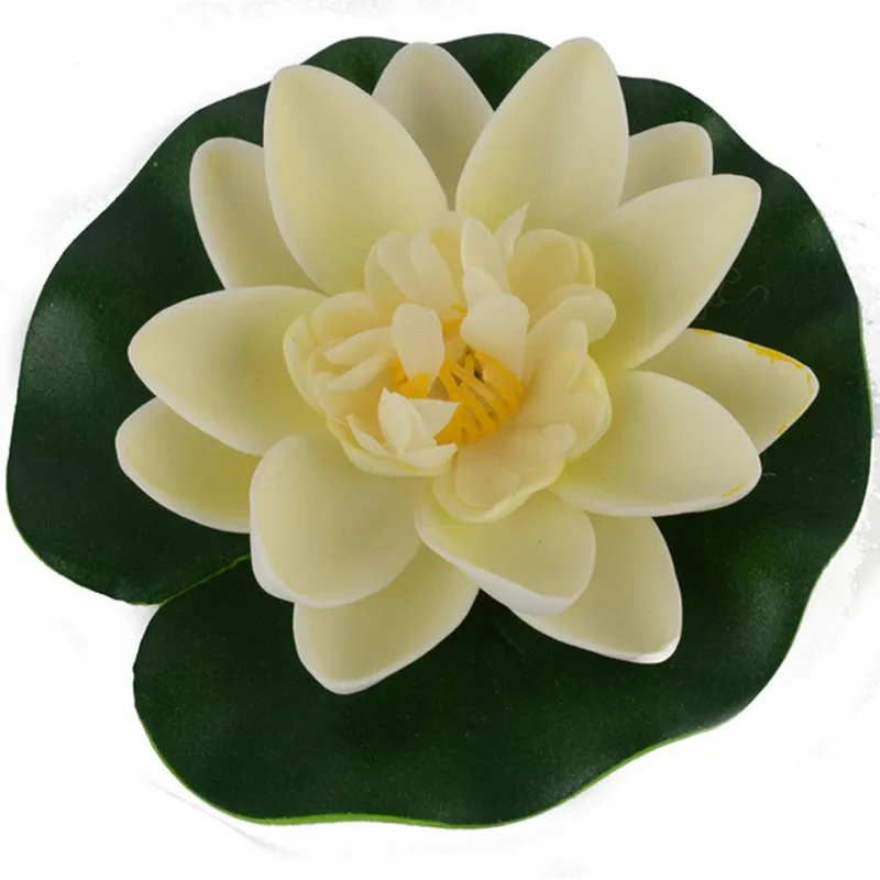 Garden Decoration 1 PCS Artificial Lotus Water Lily Floating Flower Pond Tank Plant Ornament 10cm