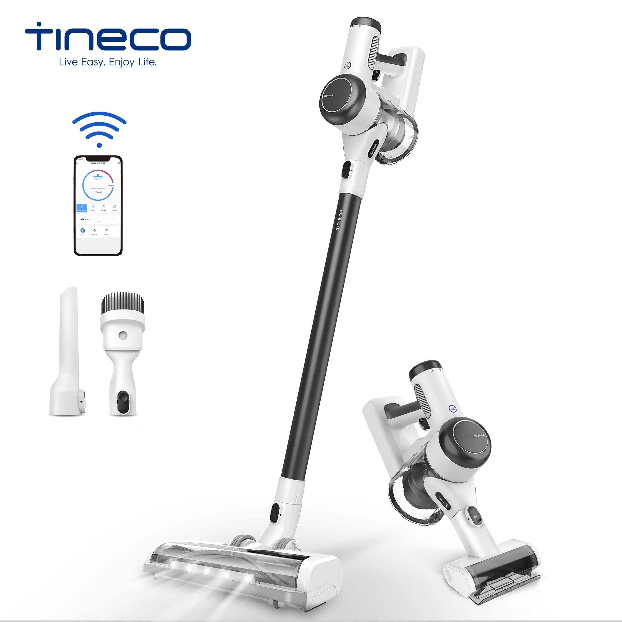 Tineco Pure One X Smart Cordless Vacuum Stick/Handled Auto-Adjust Suction For Home Long Runtime To 70-Minute