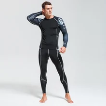 Мужской костюм горячий теплый костюм высокого нижнего белья костюм для бега компрессионная одежда Рашгард для MMA мужское зимнее термобелье