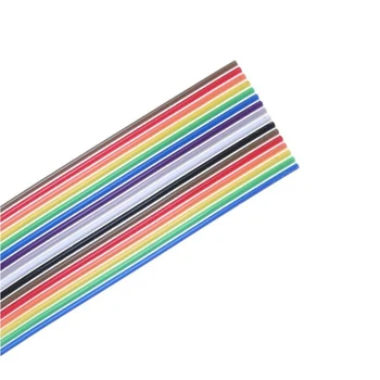 

5M 20P 1.27mm Pitch Rainbow Flat Line Flat Color Ribbon DuPont Wire Soldered Cable Connector Wire