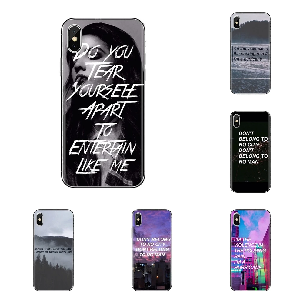 Halsey Hurricane Lyrics Print Silicone Phone Cover Bag For Samsung Galaxy S3 S4 S5 Mini S6 S7 Edge S8 S9 S10 Plus Note 3 4 5 8 9 |
