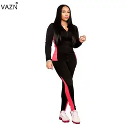 VAZN TRS959 осенние новые свободные юные повседневные модные черные длинные штаны на молнии с длинным рукавом Эластичный тренировочный костюм