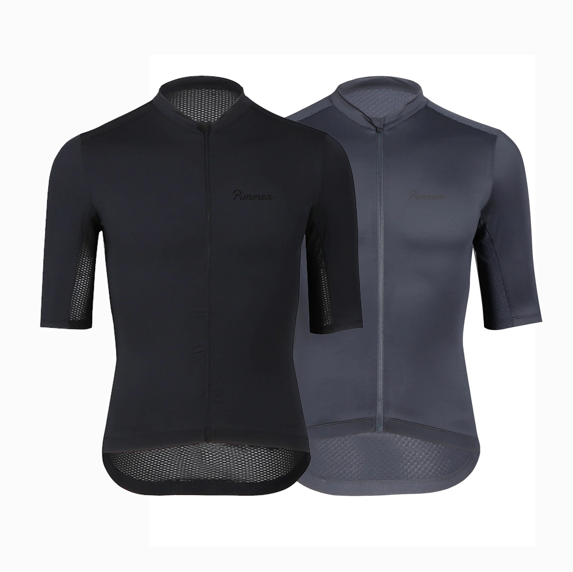 

pimmer 2019 original Full black cycling jersey short sleeve longger sleeve design full dyeing superlight Breathable fabric