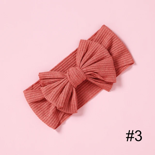 1pcs Solid Color Bowknot Baby Headband Elastic Turban Hairband Baby Girl Headbands Hair bands for Baby Girls Hair accessories 3