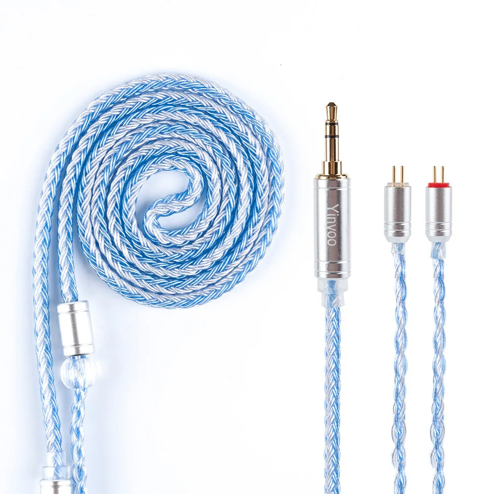 AK Yinyoo 16 Core Silver Plated Cable 2.5/3.5/4.4mm Balanced Earphone Upgrade Cable With MMCX/2Pin for ZS10 PRO AS16 ZSX C12