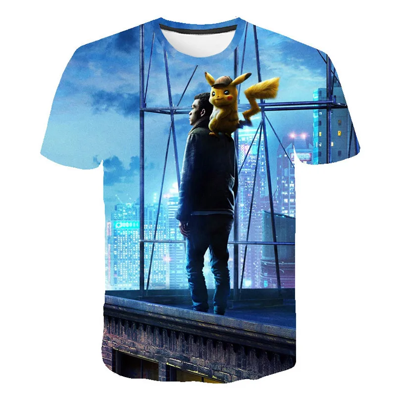 TS4104 harajuku 3d футболка Пикачу с короткими рукавами для мужчин и женщин, детская высококачественная повседневная одежда, футболка с покемонами, шорты для улицы - Цвет: TS4104