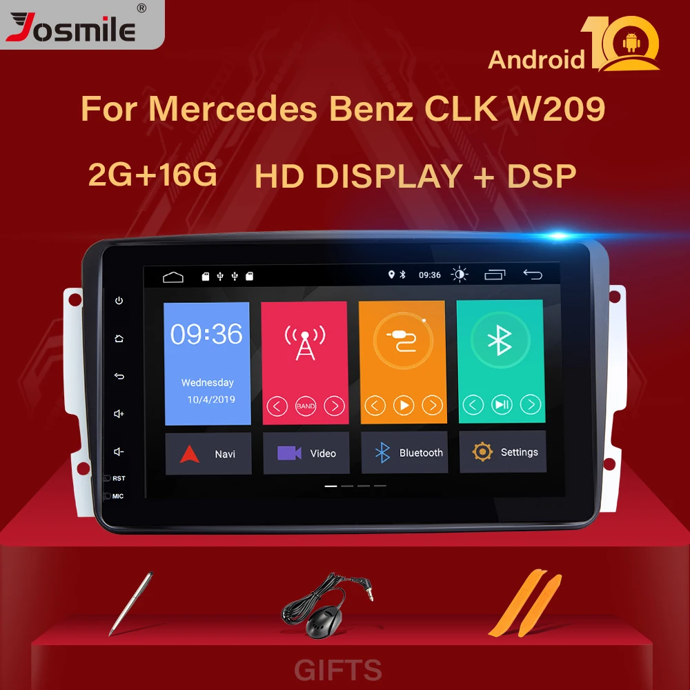4 ядра DSP Android 10 автомобильный Радио плеер GPS для Mercedes Benz CLK W209 W203 W463 W208 Мультимедиа