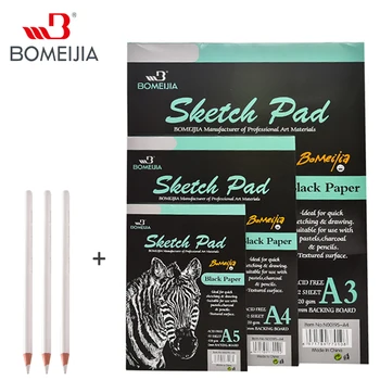 

32 Sheet A3/A4/A5 Black Paper Cardboard Notebook White Sketch Charcoal Pencil Art Marker Sketch Book For Paiting Drawing Diary