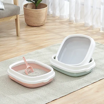 

Pet Cat Toilet Detachable Kitten Litter Box Sandbox Tray Pan with Scoop