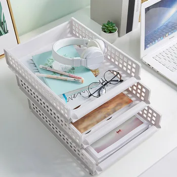 

High Plastic Storage Rack Stackable Clothes Drawer Style Storage Shelf for Toy Sundries LG66