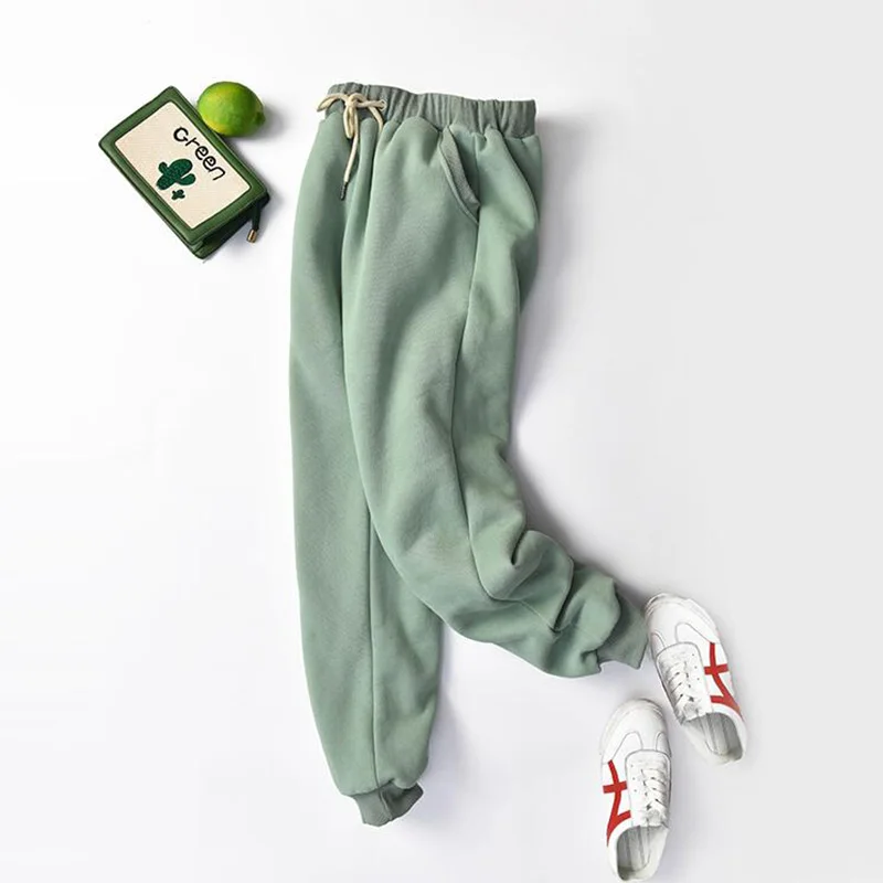 

Plus Size Thick Lambskin Cashmere Women Pants 2019 Winter Warm Harem Pants Casual Elastic Waist Loose Sweatpants Cotton Trousers