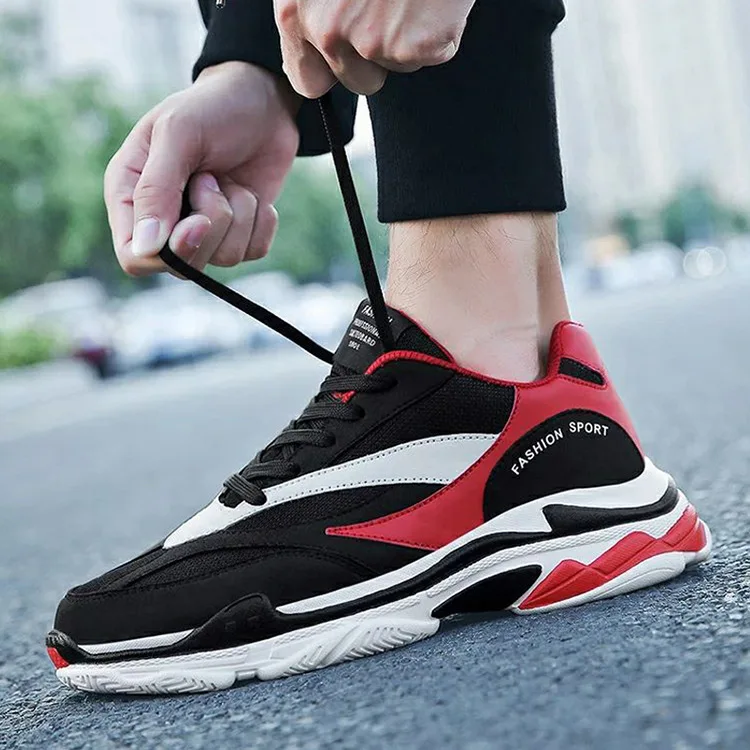 JITNOHO Men's Flat Sports Shoes Fashion Versatile Lightweight Breathable Casual Sneakers Men Running Non-slip Meshy Shoes 122