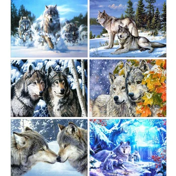 

AZQSD Diamond Painting Full Square Wolf Embroidery Animal Home Decor Gift 5d Diy Needlework Picture Of Rhinestones Handmade