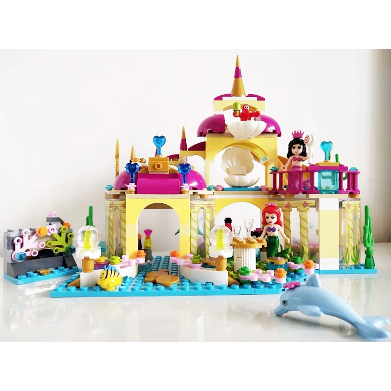 

434pcs Building Blocks Princess Mermaid Undersea Palace Castle Stacking Bricks Compatible Girls Legoinglys Friends Kid Toys