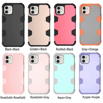 

100pcs/lot 3 in 1 Detachable Anti-knock Heavy Duty Tough Armor Hard Case For iPhone 11 Pro Max 8 Plus 7 Plus 6S Plus XR XS Max