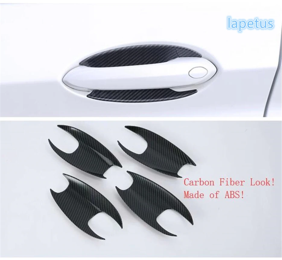 

Lapetus Side Door Pull Handle & Bowl Decoration Frame Cover Trim Fit For BMW X3 G01 2018 2019 ABS Chrome Carbon Fiber Look