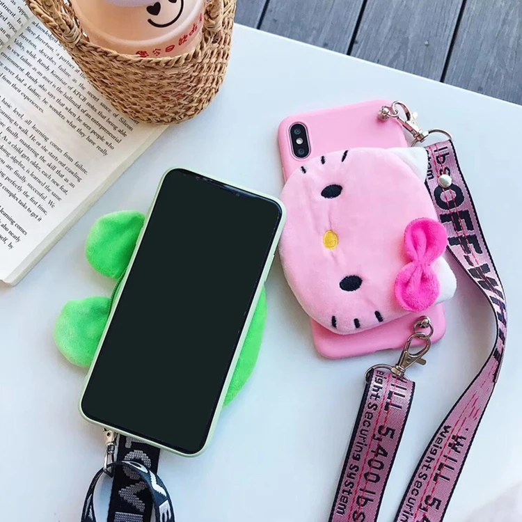 Ainike 3D милый мультяшный кошелек для монет и карт Мягкий ТПУ чехол для телефона для Xiaomi mi 8SE Max3 красный mi x2 Note5A 4X 6A 7A с ремешком