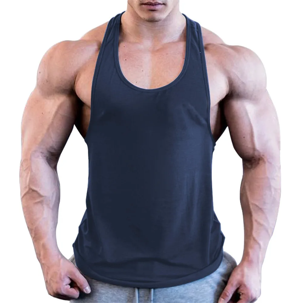 Summer Men Casual Sleeveless Loose Gym Muscle Shirt Tank Top Sports Bodybuilding Fitness Athletic Vest Singlets