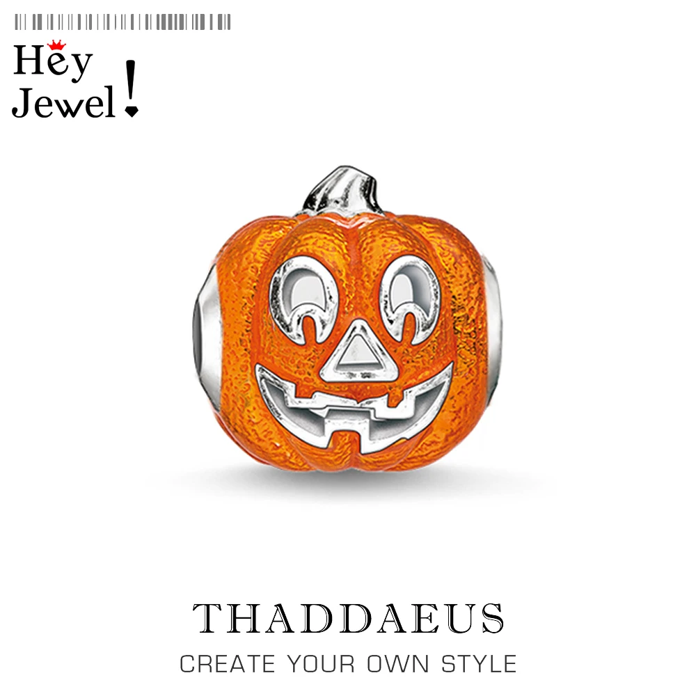 

Beads Halloween Pumpkin , Silver Fits Bracelet Thomas Necklace European DIY Bijoux Jewelry Accessorie Gift For Women