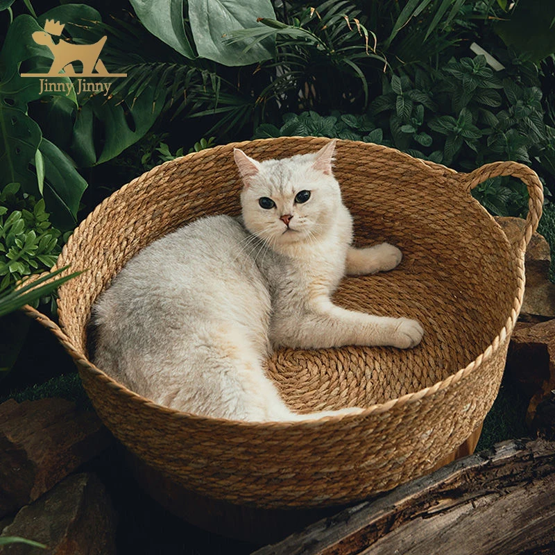 Natural Cat Bed Handwoven Cat House，Cat Supplies，Pet Cave Bed Premium