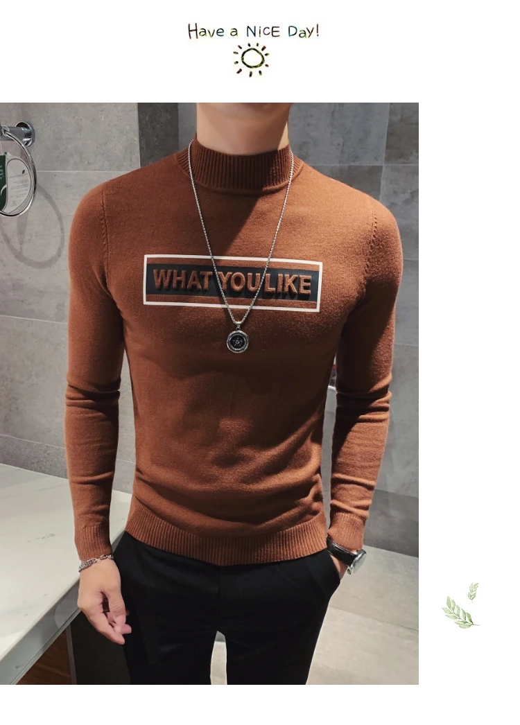 Высокое качество Pull Homme модные уличные свитера мужские универсальные повседневные водолазки с тиснением и надписью мужские пуловеры 3XL-M