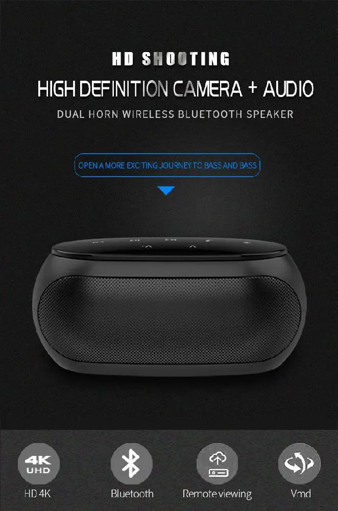  Kuulee HD WIFI H14 Security with Night Vision Camera Wireless IR Bluetooth Portable Outdoor Speaker
