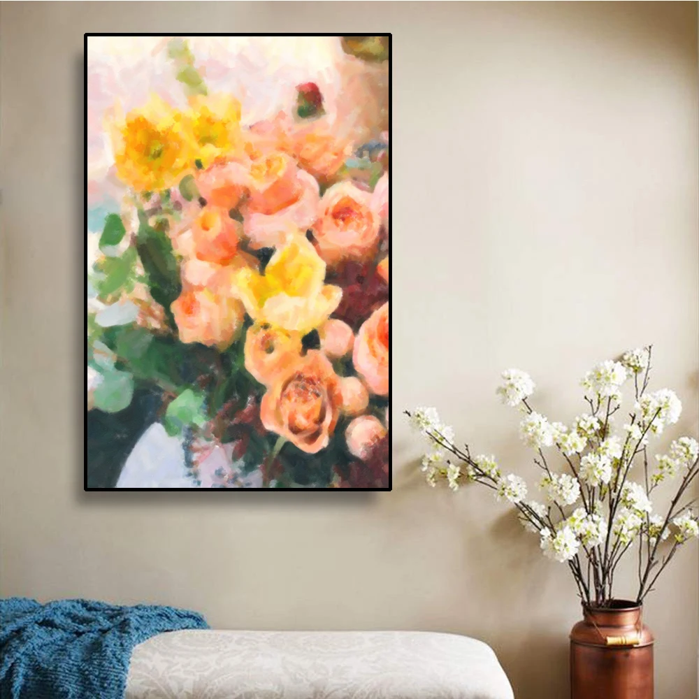 

Abstract Flowers Oil Painting Canvas Paintings On The Wall Poster and Prints Home Decor Wall Pictures For Living Room Decoration