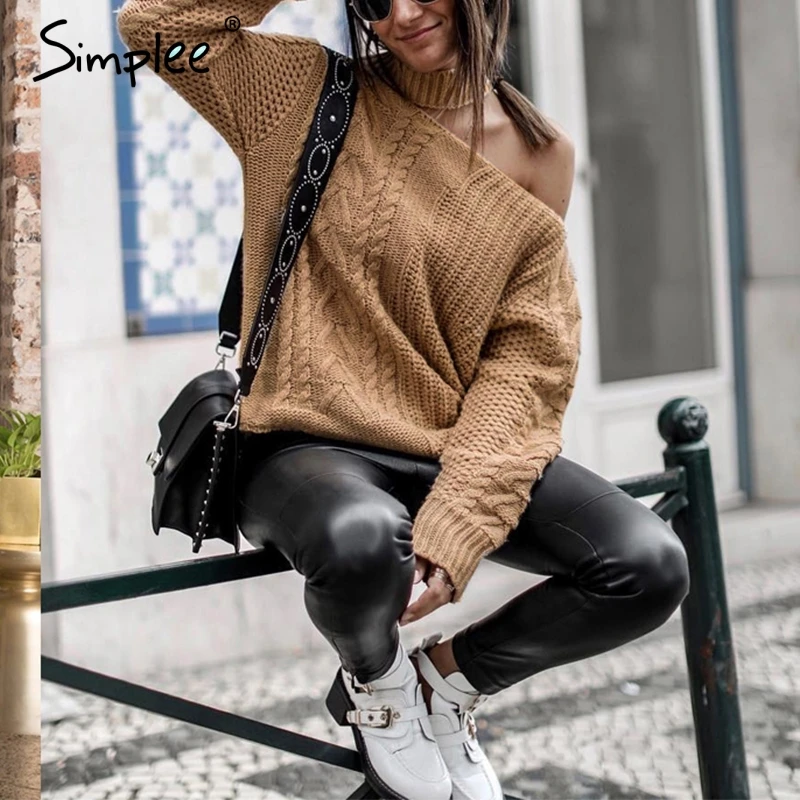 Женский свитер на лямке Simplee элегантный повседневный вязаный пуловер с открытыми
