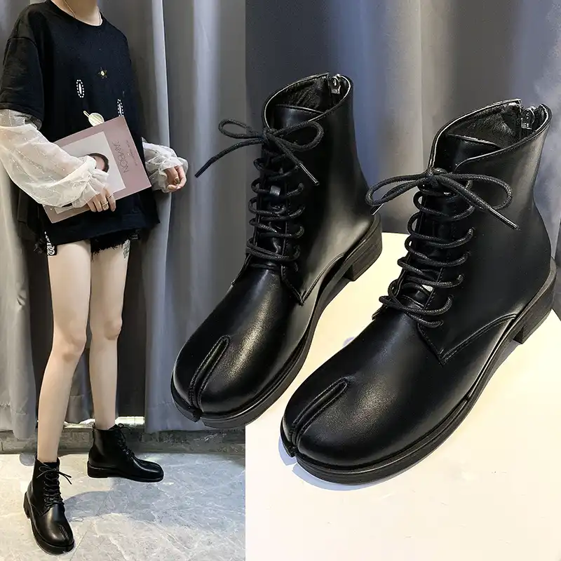 trendy lace up boots