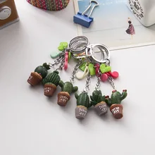 Креативные музыкальные заметки Брелок с подвеской Кактус Кулон мини-модель Смола растение Горшечное растение брелок настраиваемый