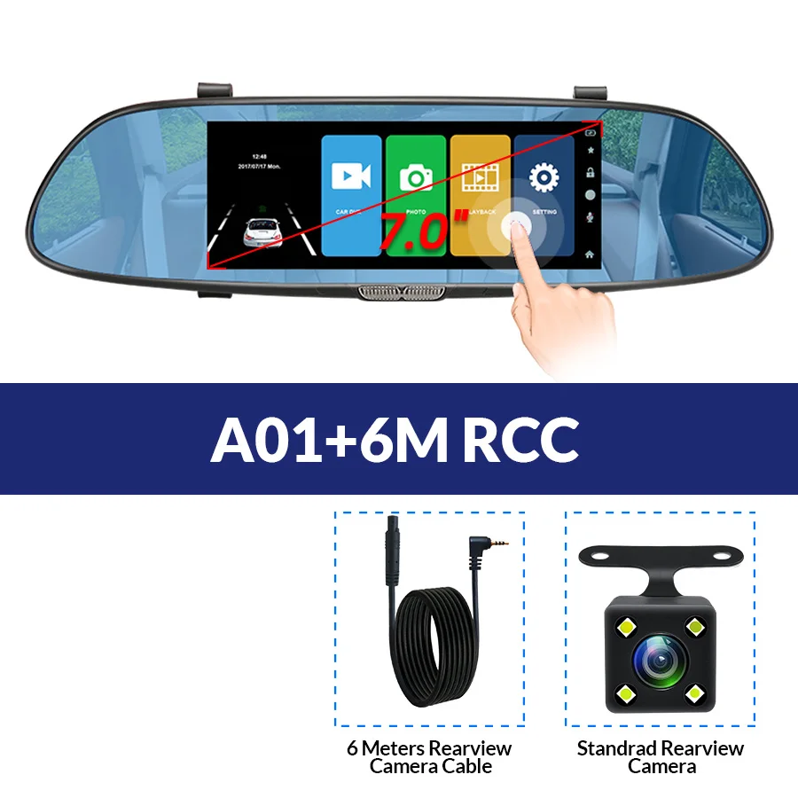 A01-6M RCC E-ACE A01/A13 Автомобильный видеорегистратор Dashcam FHD 1080P dvr зеркальная видеокамера автомобильная камера с камерой заднего вида авто регистратор видеорегистраторы видеорегистратор - Название цвета: A01-6M RCC