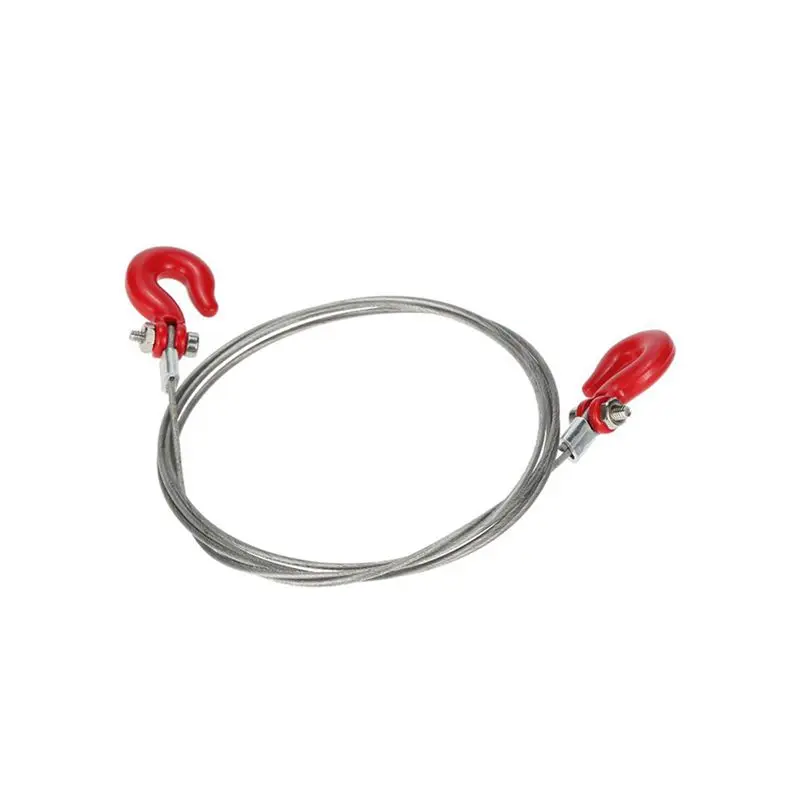 

1: 10 RC Crawler Accessories Metal Trailer Wire Rope Tow Rope with Hooks for RC Car 1/10 D90 Axial SCX10 Truck RC Car Parts
