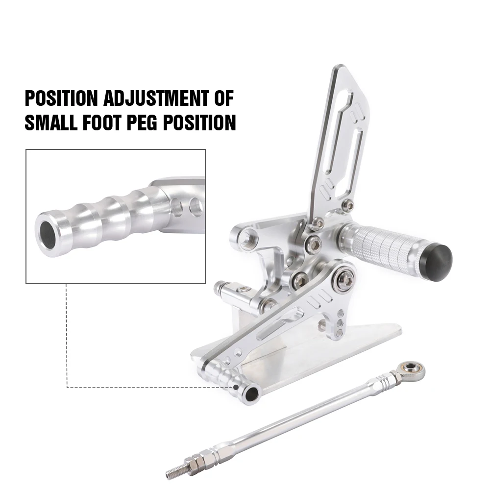CNC мотоцикл подножка подножки Peg педаль Rearset серебряный стиль для Suzuki SV650 SV650S GSXR600 GSXR750 GSX1000 K1 D40