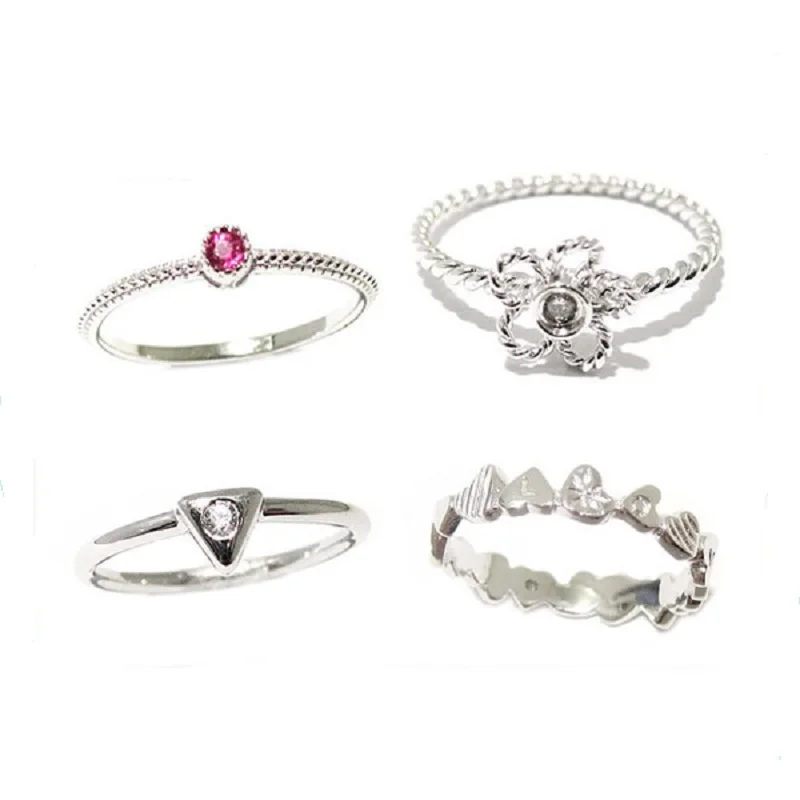 Набор Колец Beadsnice из серебра 925 пробы с уникальным дизайном ID:26769 | Украшения и