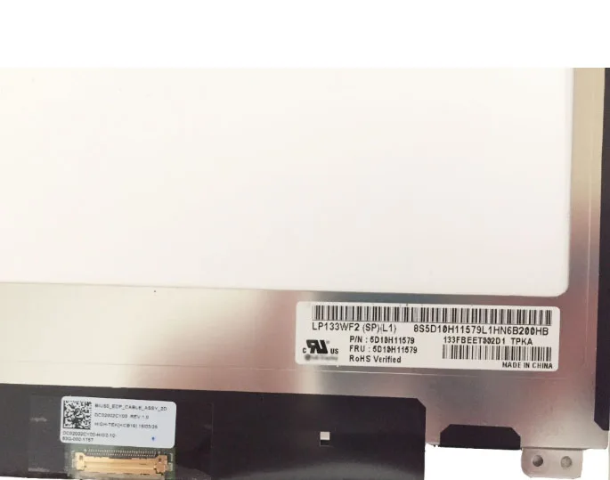Для ноутбука 13," LP133WF2 SPL1 ips FHD 1920X1080 lcd светодиодный дисплей Матрица 30 контактов P/N FRU 5D10H11579 LP133WF2(SP)(L1