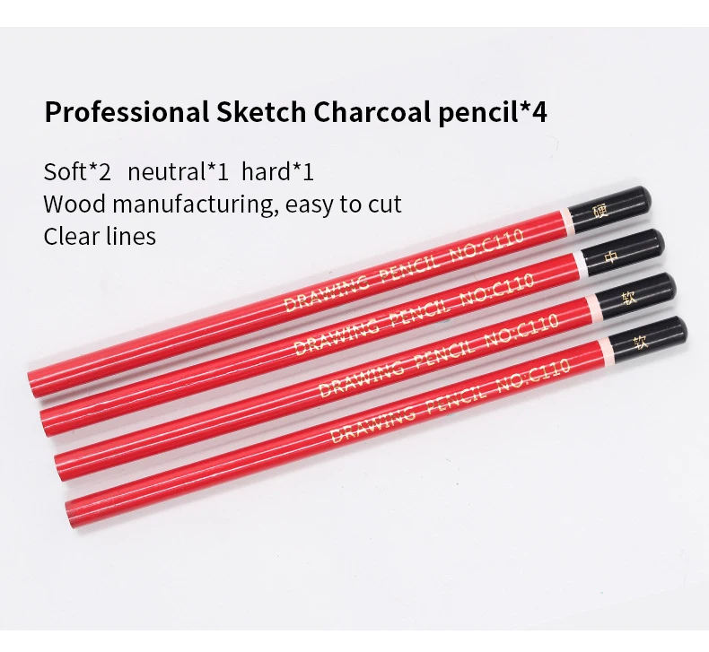30Pcs Sketch Painting Set With Iron Box Stuends Sketch Drawing Pencils Charcoal Earser Extender Utility Knife Stationery Set