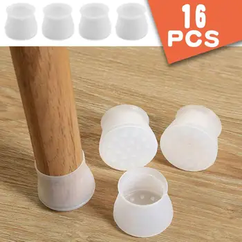 

16PCS Furniture Chair Leg Silicone Cap Pad Protection Table Feet Cover Floor Protector Non-slip Table Chair Mat Caps Foot
