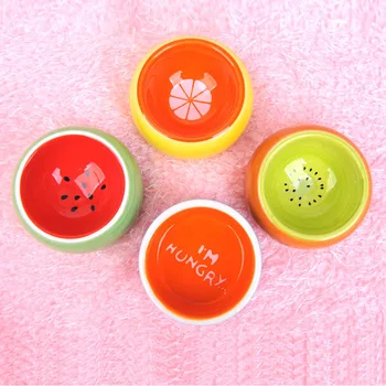 

New Cute Hamster Food Bowl Fruit Color Ceramic Bowl Squirrel Gold Bear Small Pet Feeder Bowls Hamster Pet Supplies